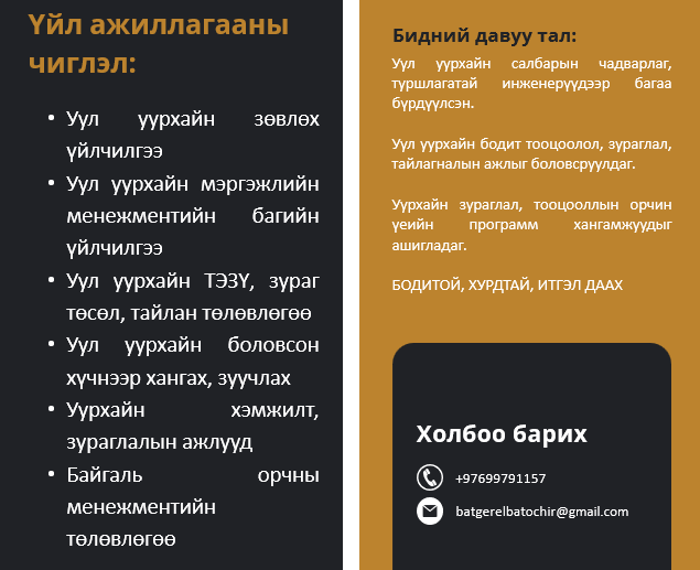Уул уурхайн ТЭЗҮ, зураг төсөл, консалтинг